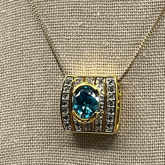 💎 Technibond Blue Topaz Pendant Necklace - QVC Classic! - Picture 5 of 17